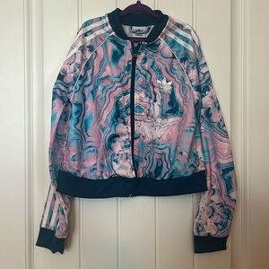 adidas Marble Crop Track Jacket - Girls Small